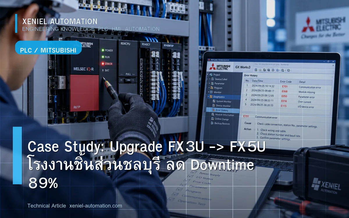 ภาพประกอบ: แนวทางเปลี่ยน PLC FX3U เป็น FX5U: สำรวจ I/O และวางแผน Migration