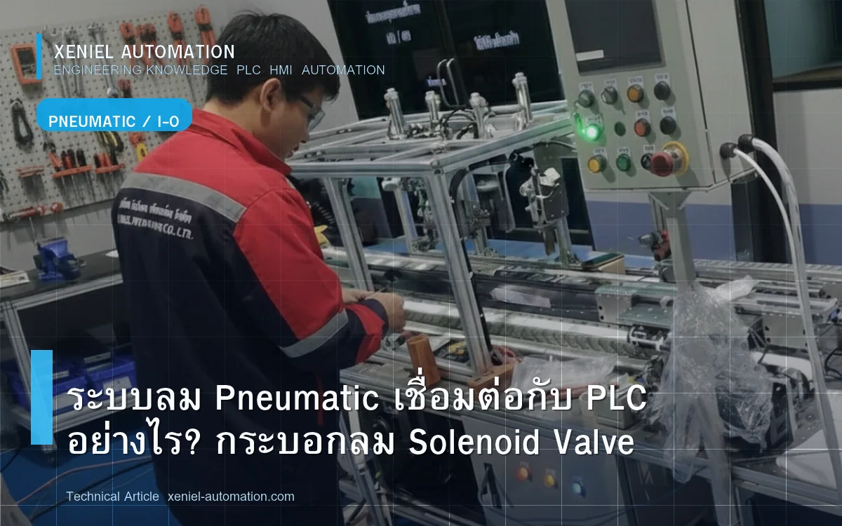 ระบบลม Pneumatic เชื่อมต่อกับ PLC อย่างไร? กระบอกลม Solenoid Valve